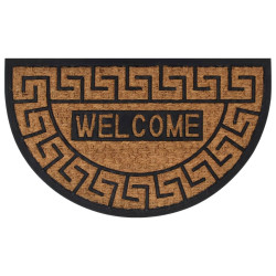 Tapete de porta semicircular 45x75 cm borracha e fibra de coco