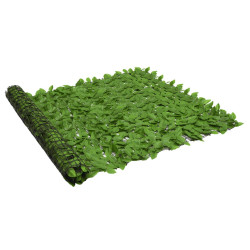 Tela de privacidade p/ varanda c/ folhas 300x150 cm verde