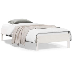 Cama sem colchão 100x200 cm madeira de pinho maciça branco