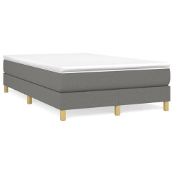 Cama boxspring com colchão 120x190 cm tecido cinzento-escuro