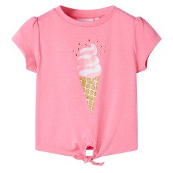 T-shirt de criança rosa-brilhante fluorescente 92