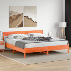 Cama sem colchão 180x200 cm pinho maciço castanho-mel