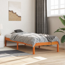 Cama sem colchão 90x190 cm madeira de pinho maciça castanho-mel