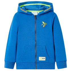 Sweatshirt para criança com capuz e fecho azul 92