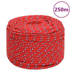 Corda de barco 8 mm 250 m polipropileno vermelho