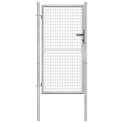Portão de jardim em aço galvanizado 100x150 cm prata