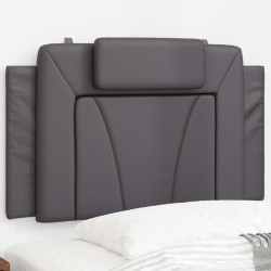 Almofadão de cabeceira viana 80 cm couro artificial cinzento