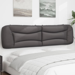 Almofadão de cabeceira hvar 200 cm couro artificial cinzento