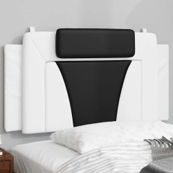 Almofadão de cabeceira viana 100 cm couro artificial preto e branco