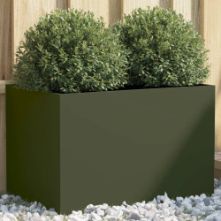 Vaso/floreira 62x40x39 cm aço verde azeitona
