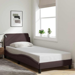 Estrutura de cama dover 80x200 cm tecido castanho-escuro