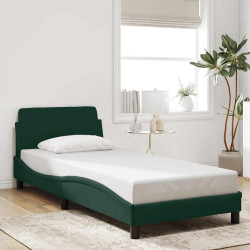 Estrutura de cama dover 80x200 cm veludo verde-escuro