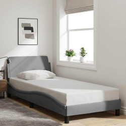 Estrutura de cama dover 90x200 cm tecido cinzento-claro