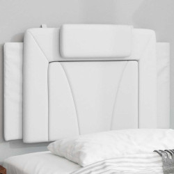 Almofadão de cabeceira viana 90 cm couro artificial branco