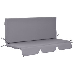 Almofada para baloiço de 2 peças almofada para baloiço de assento e encosto acolchoado 130x45x5 cm cinza