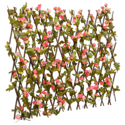 Treliça de hera artificial extensível 180x60 cm rosa escuro