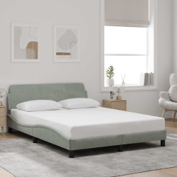 Estrutura de cama dover 140x190 cm veludo cinzento-claro