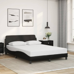 Estrutura de cama dover 140x200 cm couro artificial preto