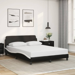 Estrutura de cama dover 140x200 couro artif. preto/branco