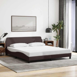 Estrutura de cama dover 160x200 cm tecido castanho-escuro