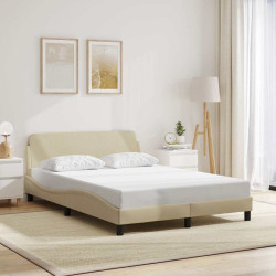 Estrutura de cama dover 140x190 cm tecido cor creme