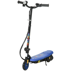 Trotinete elétrica dobrável com velocidade máx. 12 km/h motor 120 w autonomia máxima 10 km e farol LED 75x48x93-105 cm azul