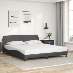 Estrutura de cama dover 180x200cm couro artificial cinzento