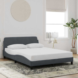 Estrutura de cama dover 137x190cm veludo cinzento-escuro