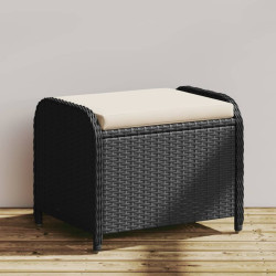Banco de jardim com almofadão 58x46x46 cm vime PE preto