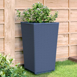 Vasos/floreiras 4 pcs 32,5x32,5x57 cm PP cinzento azul