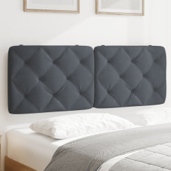Almofadão de cabeceira 120 cm veludo cinzento-escuro