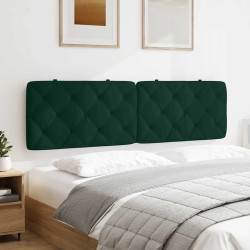 Almofadão de cabeceira 180 cm veludo verde-escuro