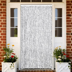 Cortina anti-insetos 100x200cm chenille cinzento claro e escuro