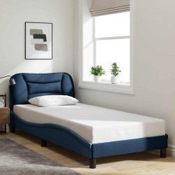 Estrutura de cama sem colchão hvar 90x200 cm tecido azul