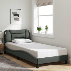 Estrutura de cama sem colchão hvar 90x190 cm tecido cinzento-escuro