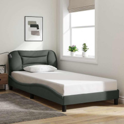 Estrutura de cama sem colchão hvar 100x200 cm tecido cinzento-escuro