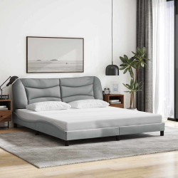 Estrutura de cama sem colchão hvar 180x200 cm tecido cinzento-claro