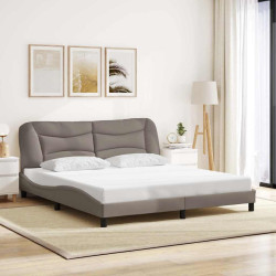 Estrutura de cama sem colchão hvar 180x200 cm tecido castanho-acinzentado