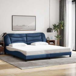 Estrutura de cama sem colchão hvar 200x200 cm tecido azul