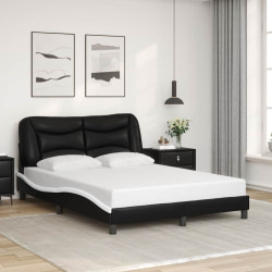Estrutura de cama sem colchão hvar 120x200 couro artif. preto/branco
