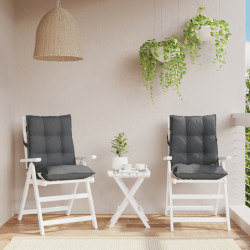 Almofadões cadeira encosto baixo jardim 2 pcs oxford antracite
