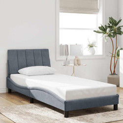 Estrutura de cama sem colchão hanko 80x200 cm veludo cinzento-escuro