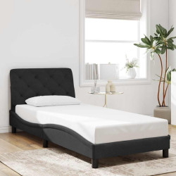 Estrutura de cama sem colchão 80x200 cm veludo preto