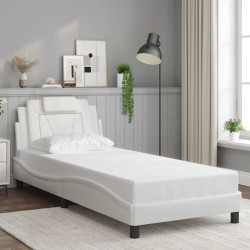 Estrutura de cama viana sem colchão couro artificial 80x200cm branco