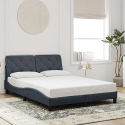 Estrutura de cama sem colchão 140x200 cm veludo cinzento-escuro