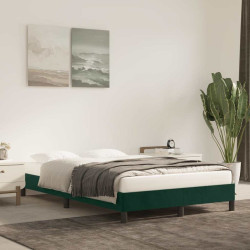 Estrutura de cama sem colchão verde escuro 120x190 cm veludo