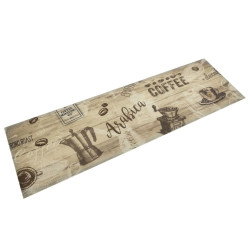 Tapete de cozinha lavável 45x150 cm veludo padrão café castanho