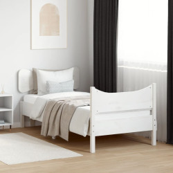 Cama sem colchão 75x190 cm madeira de pinho maciça branco