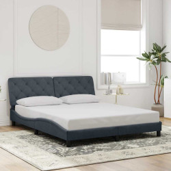 Estrutura de cama sem colchão 160x200 cm veludo cinzento-escuro