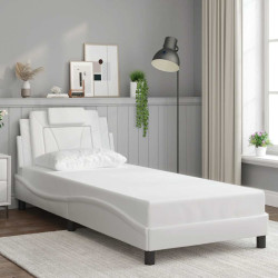 Estrutura de cama viana sem colchão 90x200 cm couro artificial branco